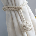 Macramé Curtain Tiebacks Handwoven Cotton & Wood