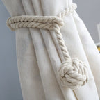 Macramé Curtain Tiebacks Handwoven Cotton & Wood