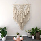 Macrame Wall Hanging Handwoven Geometric Fringe & Tassels
