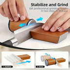 Magnetic Angle Diamond Whetstone Set (Solid Wood Base)