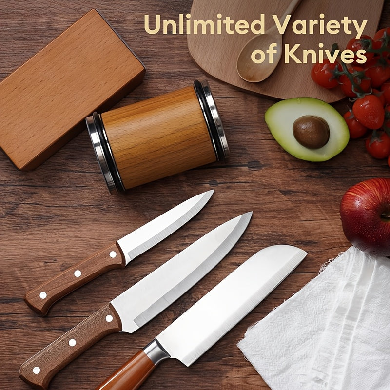 Magnetic Angle Diamond Whetstone Set (Solid Wood Base)
