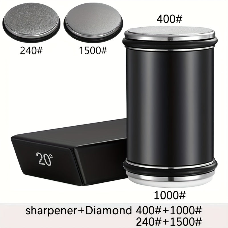 Magnetic Angle Diamond Whetstone Set (Solid Wood Base)