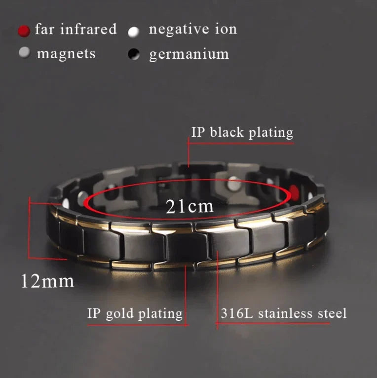 Magnetic Bracelet Hematite Stainless Steel Waterproof Adjustable