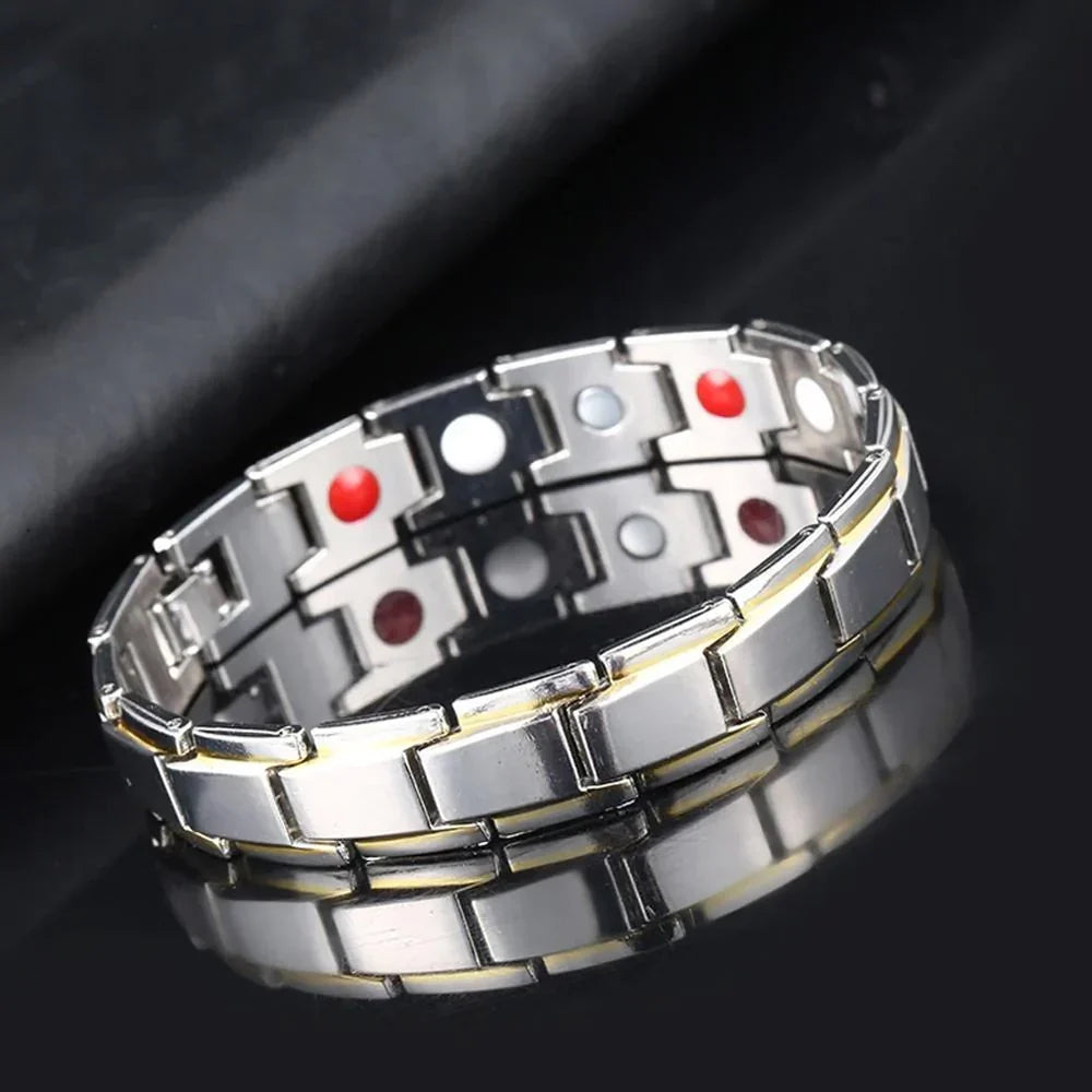 Magnetic Bracelet Hematite Stainless Steel Waterproof Adjustable