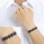 Magnetic Bracelet Hematite Stainless Steel Waterproof Adjustable