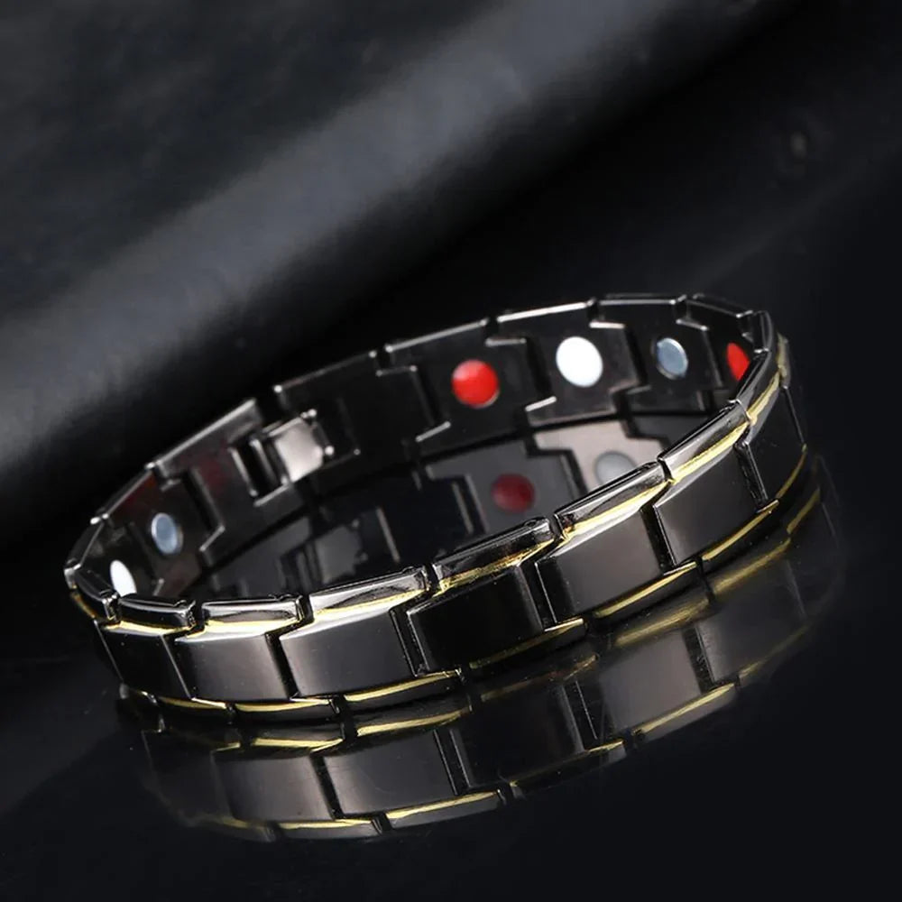 Magnetic Bracelet Hematite Stainless Steel Waterproof Adjustable