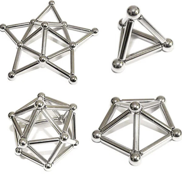 Magnetic Building Set 63-Piece Rod & Ball Metal Tin