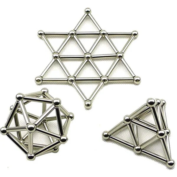 Magnetic Building Set 63-Piece Rod & Ball Metal Tin