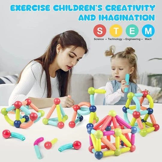 Magnetic Building Set 98 Pieces STEM 2D & 3D