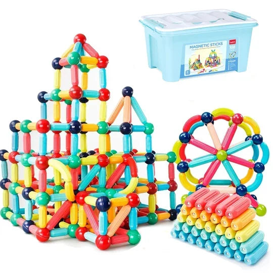 Magnetic Building Set 98 Pieces With Storage Box
