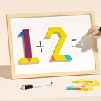 Magnetic Puzzle Set Wooden Colorful Shapes & Storage Box