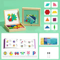 Magnetic Puzzle Set Wooden Colorful Shapes & Storage Box