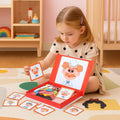 Magnetic Puzzle Toy Face-Creating & Dress-Up Book-Shaped Storage