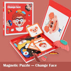 Magnetic Puzzle Toy Face-Creating & Dress-Up Book-Shaped Storage