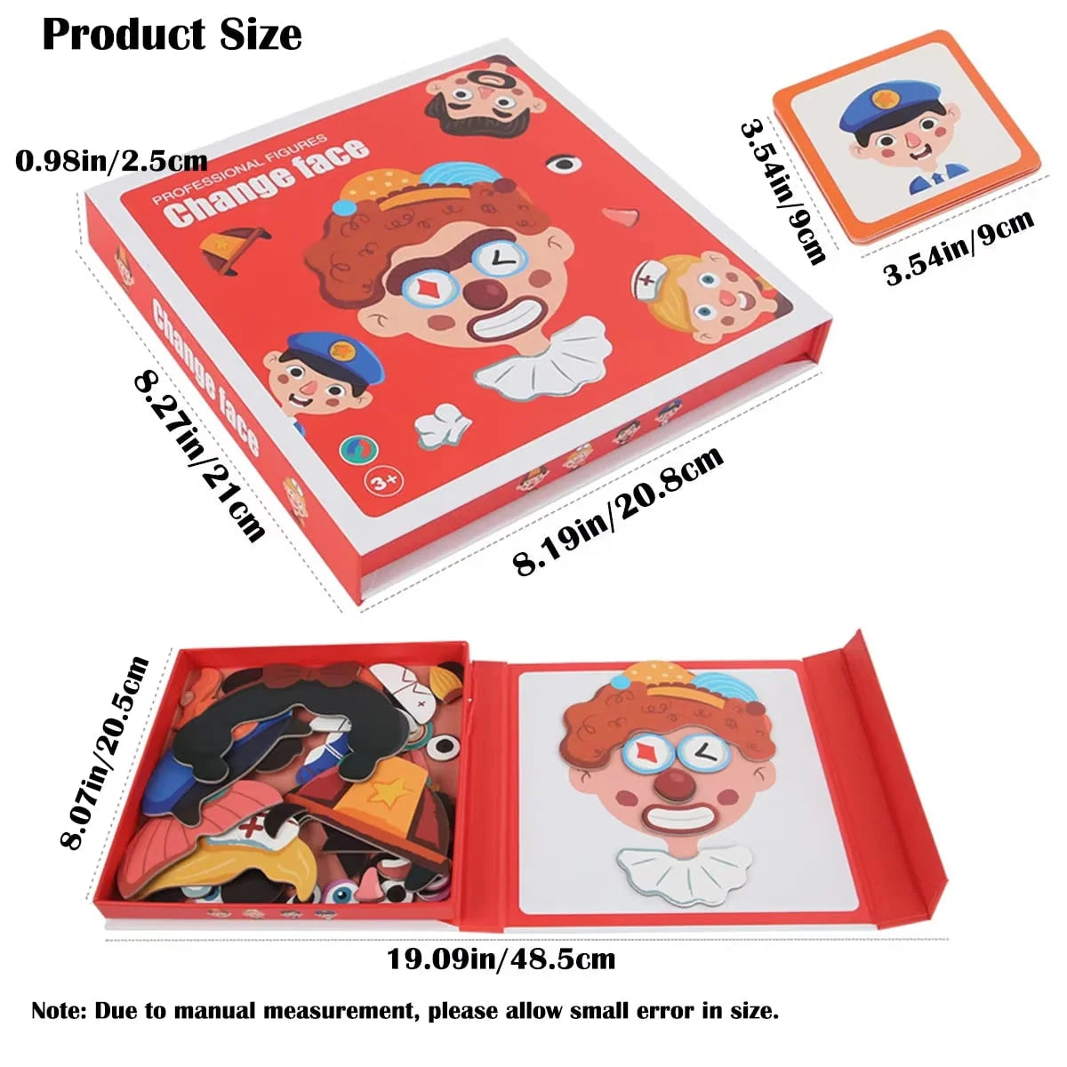 Magnetic Puzzle Toy Face-Creating & Dress-Up Book-Shaped Storage