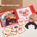 Magnetic Puzzle Toy Face-Creating & Dress-Up Book-Shaped Storage