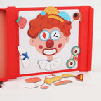 Magnetic Puzzle Toy Face-Creating & Dress-Up Book-Shaped Storage