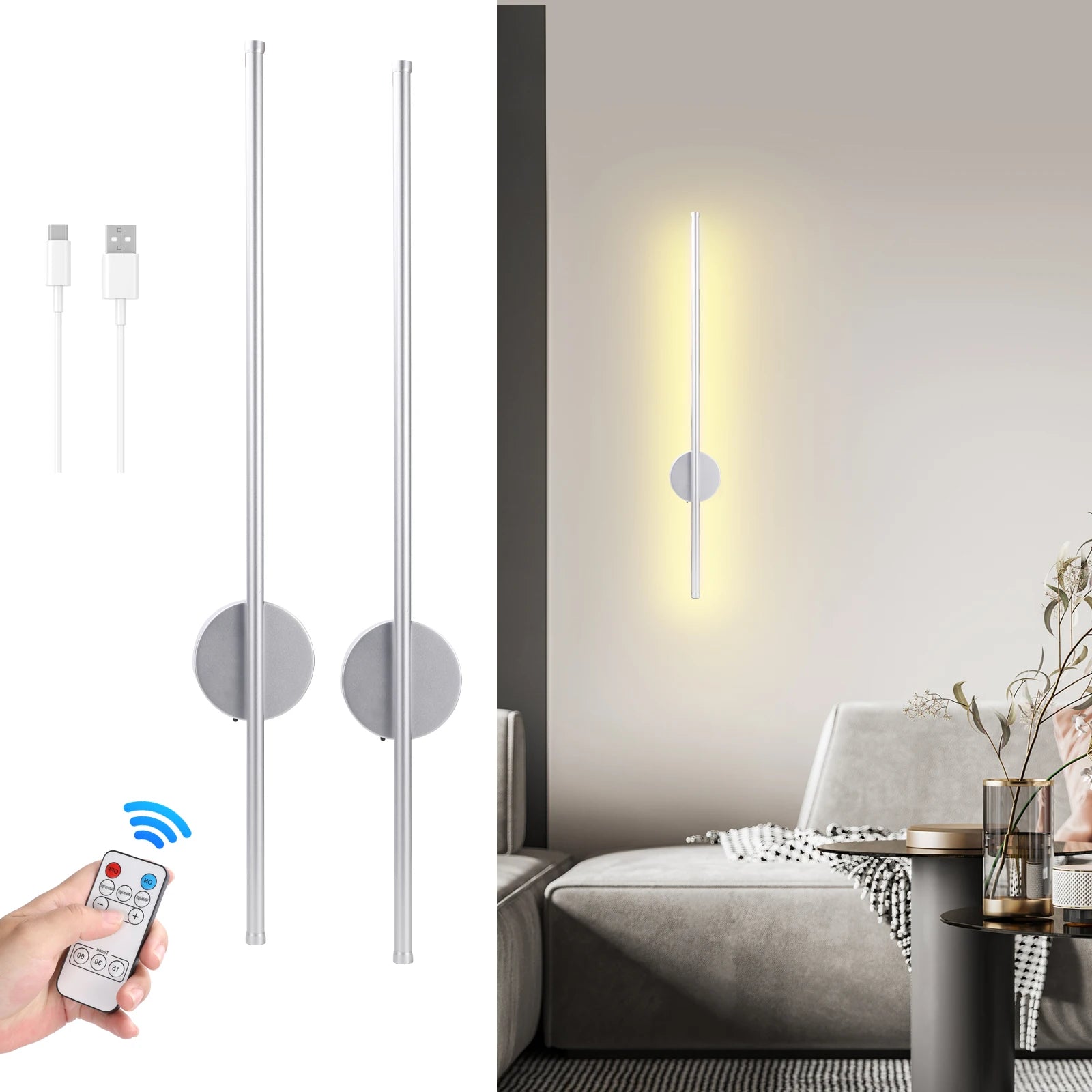 Magnetic Rechargeable LED Wall Lamp (Adjustable Color Temperature)