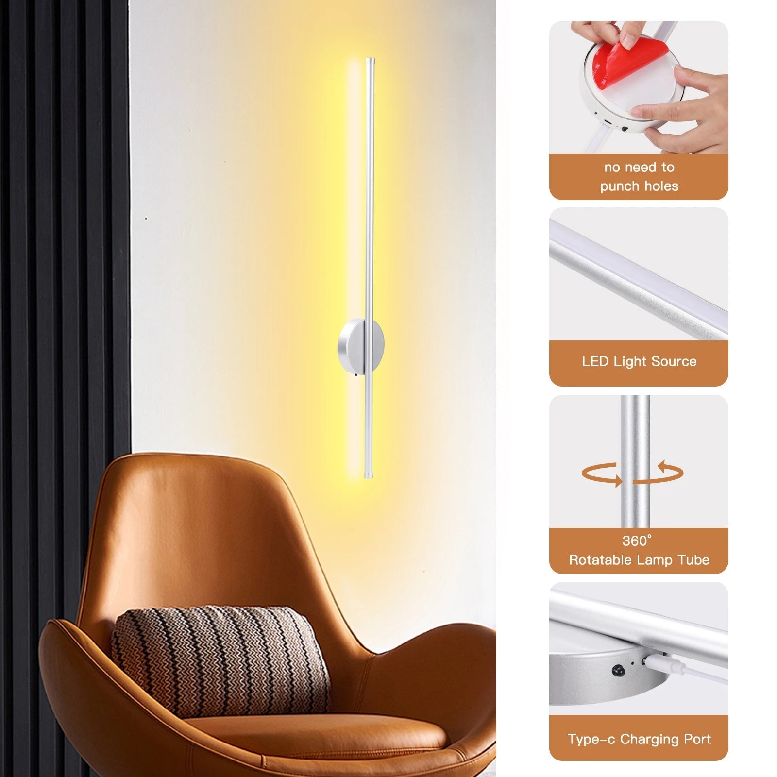 Magnetic Rechargeable LED Wall Lamp (Adjustable Color Temperature)
