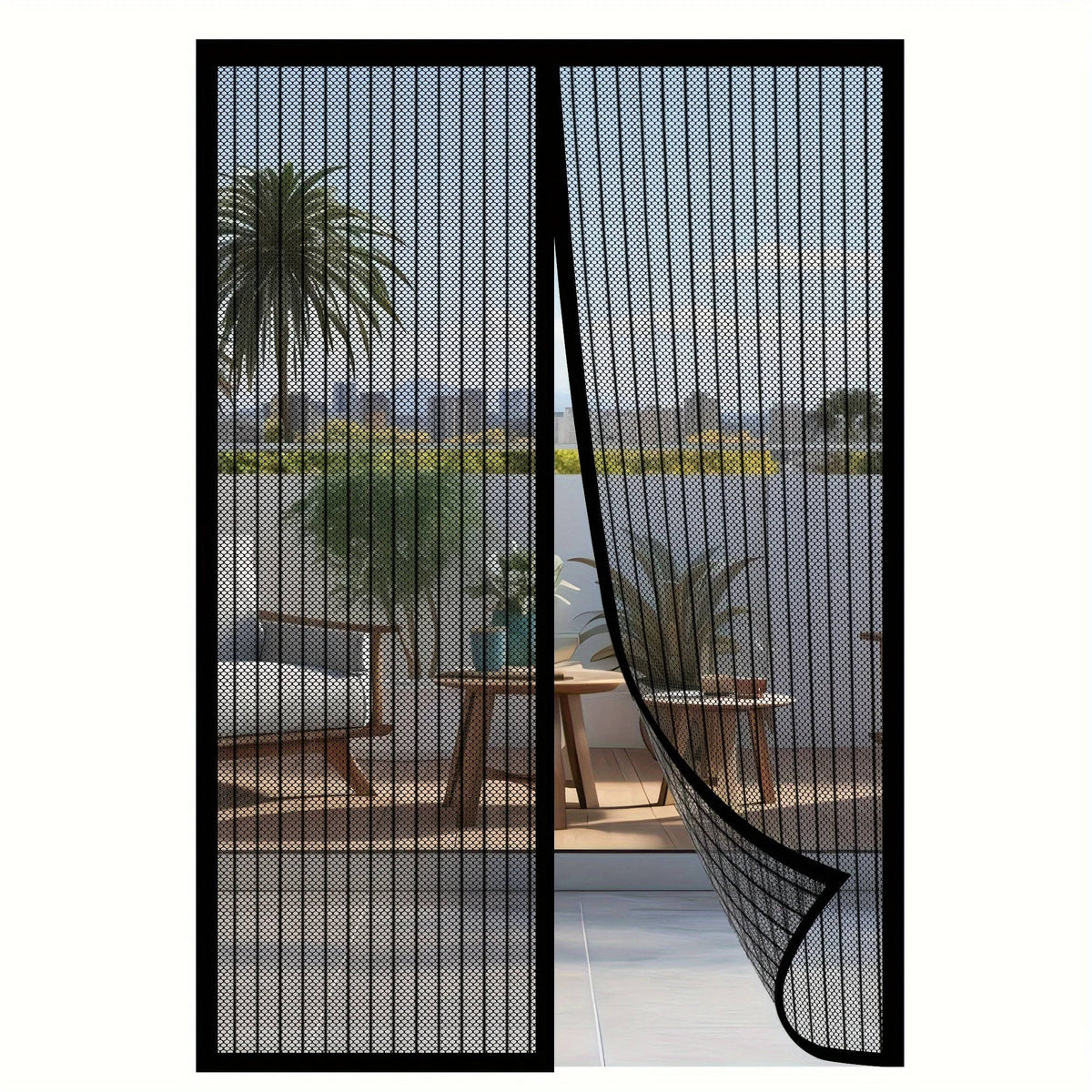 Magnetic Screen Door Auto-Close Custom Fit Polyester Mesh