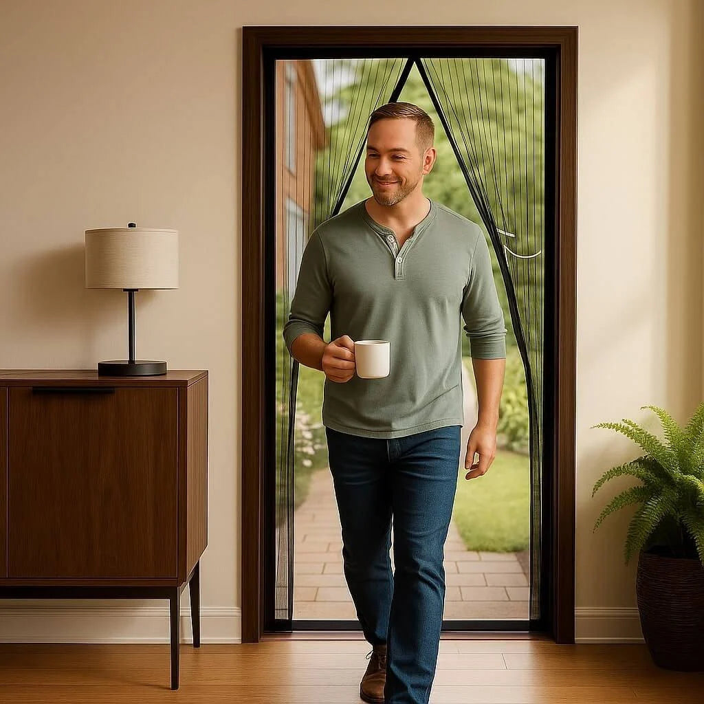 Magnetic Screen Door Auto-Close Custom Fit Polyester Mesh