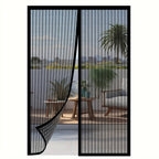 Magnetic Screen Door Center Split Auto-Close Polyester Mesh