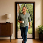 Magnetic Screen Door Center Split Auto-Close Polyester Mesh