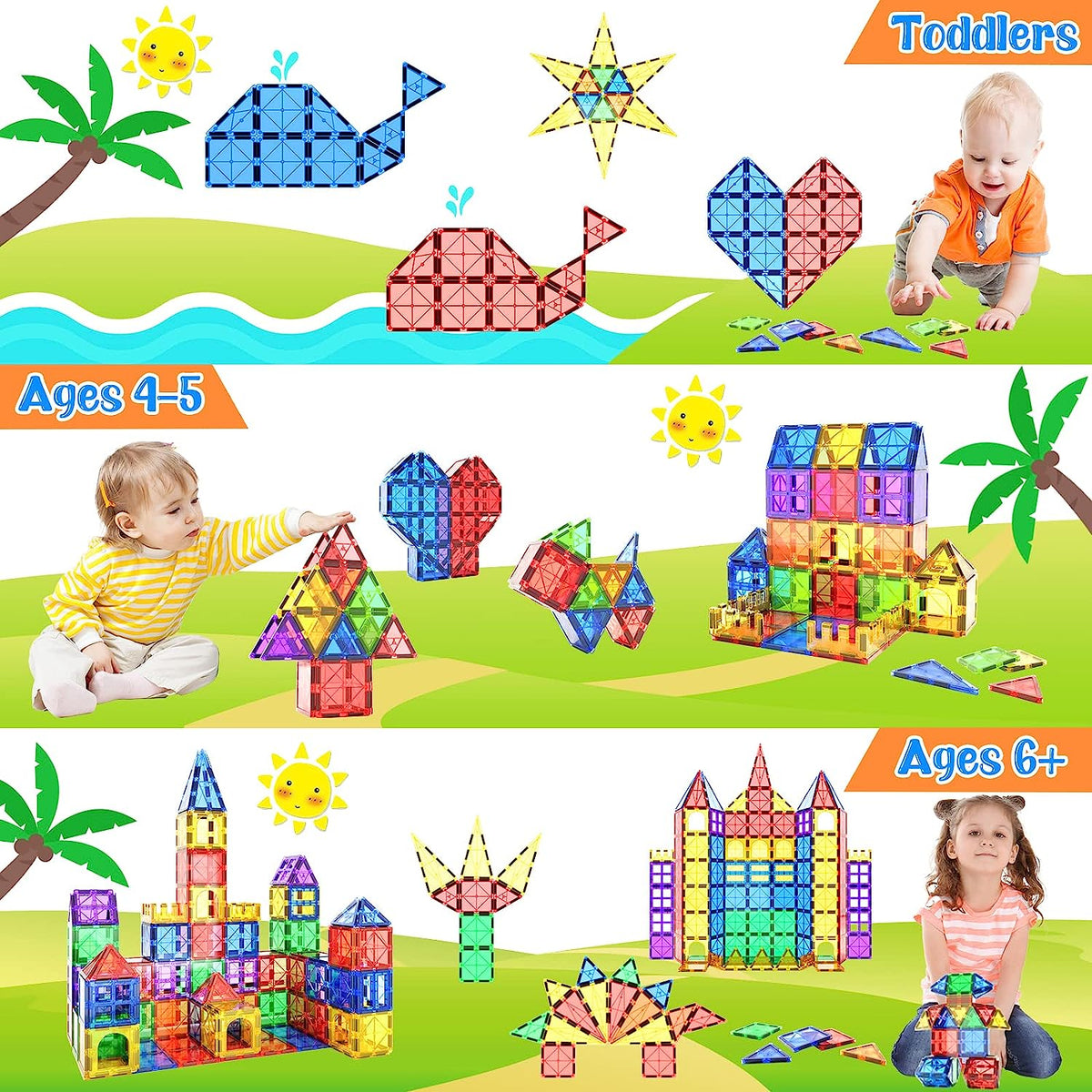 Magnetic Tiles Set 40 Pieces Child-Safe STEM