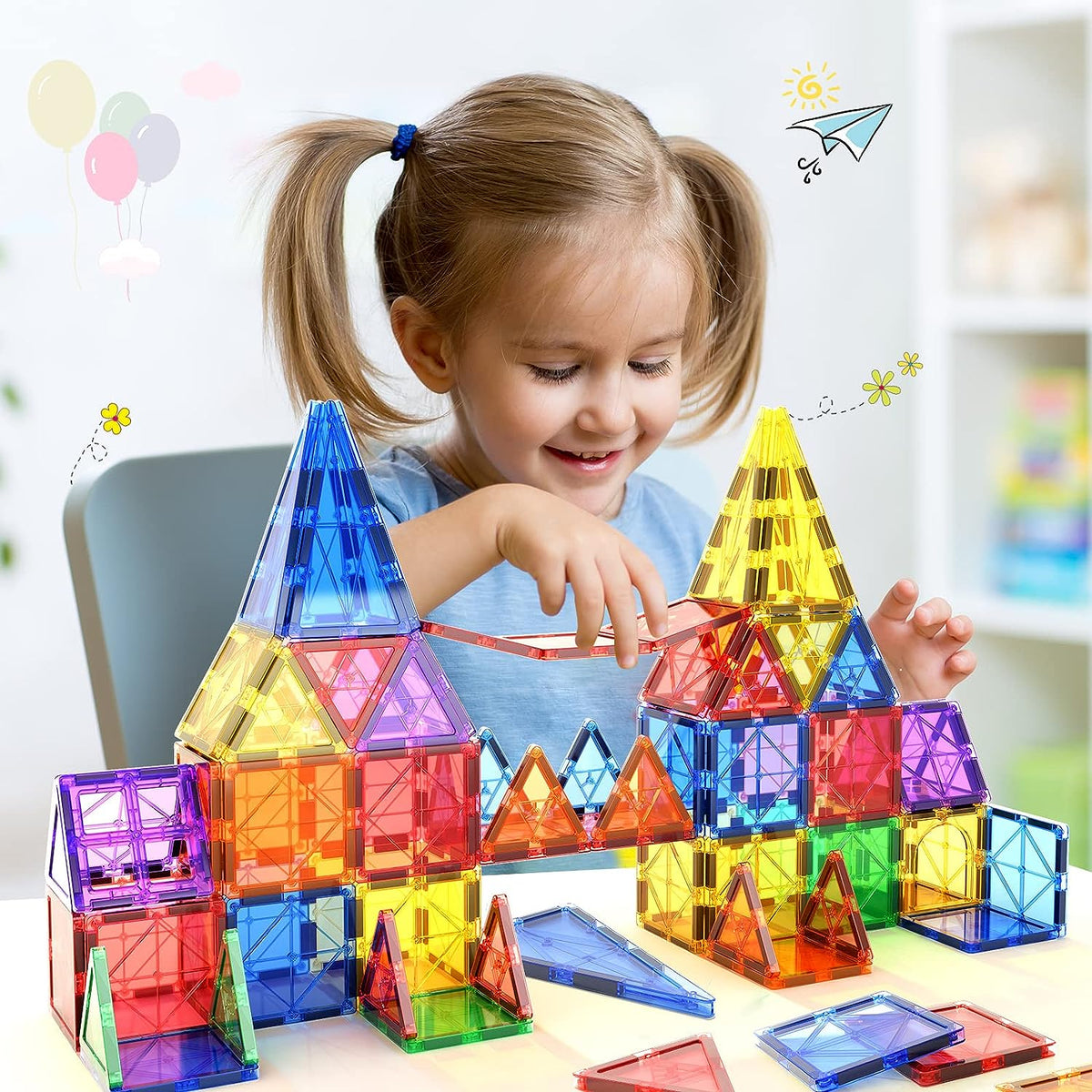 Magnetic Tiles Set 40 Pieces Child-Safe STEM