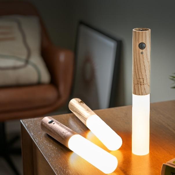 Magnetic USB-Rechargeable Motion-Sensing Wood Night Light