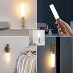 Magnetic USB-Rechargeable Motion-Sensing Wood Night Light
