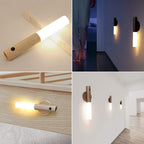 Magnetic USB-Rechargeable Motion-Sensing Wood Night Light