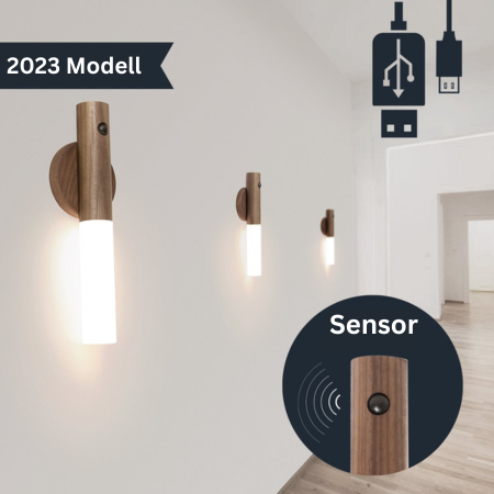 Magnetic USB-Rechargeable Motion-Sensing Wood Night Light