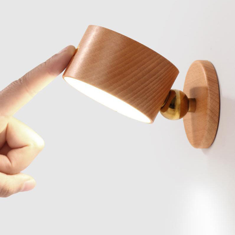 Magnetic USB-Rechargeable Touch-Activated Night Light (Wood Finish)