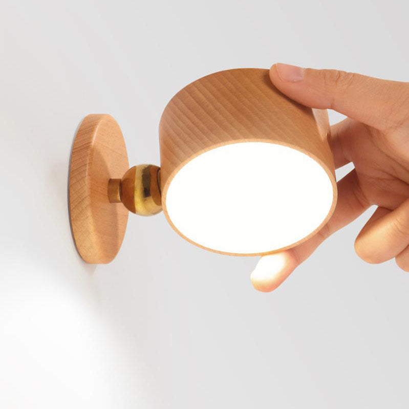 Magnetic USB-Rechargeable Touch-Activated Night Light (Wood Finish)