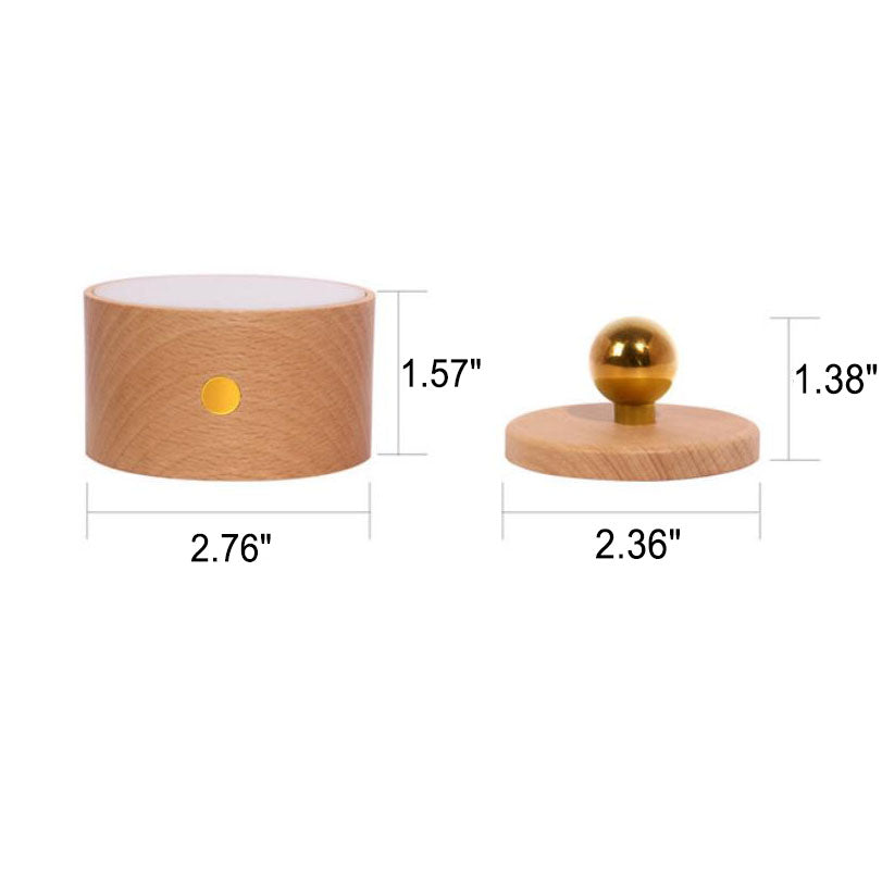 Magnetic USB-Rechargeable Touch-Activated Night Light (Wood Finish)