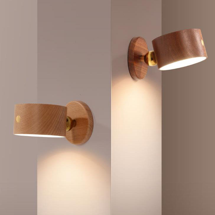Magnetic USB-Rechargeable Touch-Activated Night Light (Wood Finish)