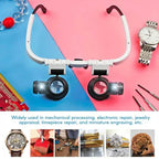 Magnifier Glasses Hands-Free Dual LED Three Magnifications