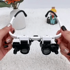 Magnifier Glasses Hands-Free Dual LED Three Magnifications