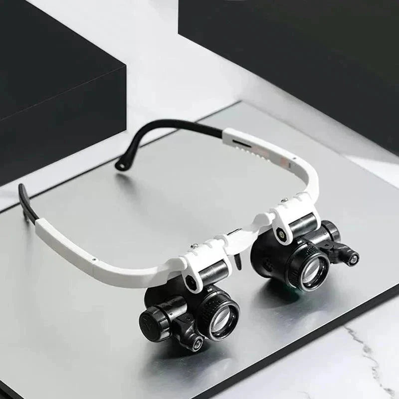Magnifier Hands-Free 3 Interchangeable Lenses Dual LED