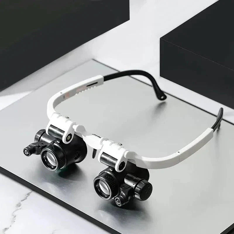 Magnifier Hands-Free 3 Interchangeable Lenses Dual LED