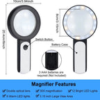 Magnifying Glass 30x LED Light & Ergonomic Handle