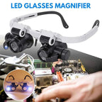 Magnifying Headset Hands-Free Adjustable LED Three Lenses