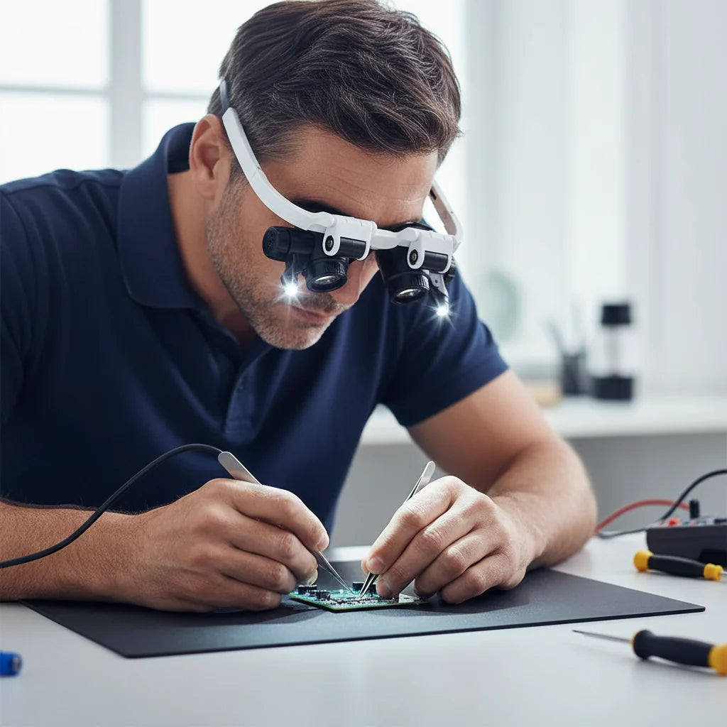 Magnifying Headset Up To 23x Dual LED Flip-Up Lenses