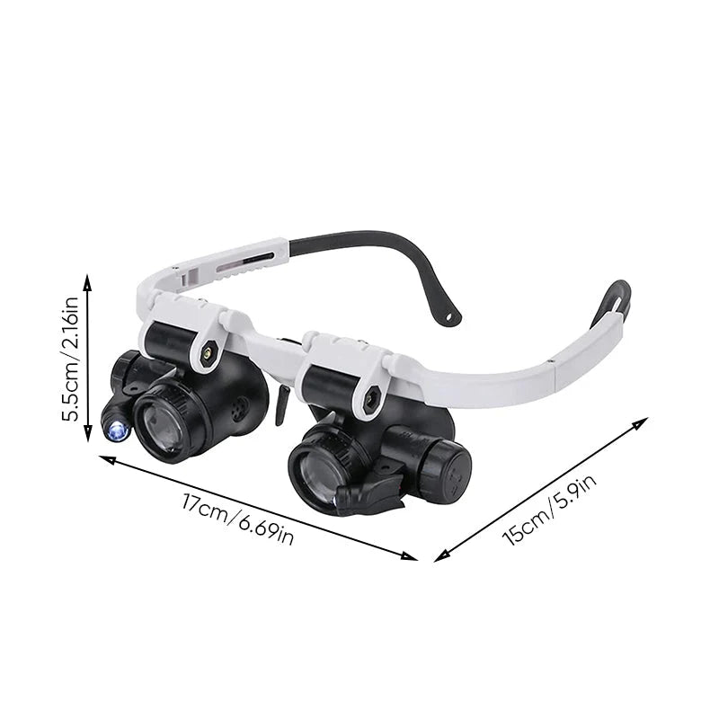 Magnifying Headset Up To 23x Dual LED Flip-Up Lenses