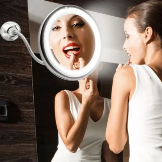 Magnifying Makeup Mirror 10X LED Cordless Gooseneck