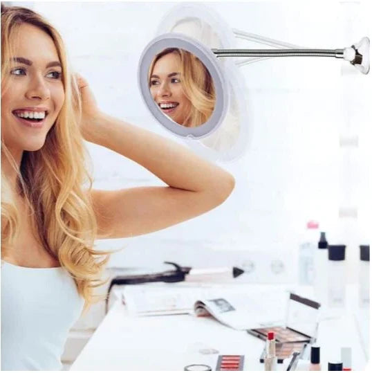 Magnifying Makeup Mirror 10X LED Cordless Gooseneck