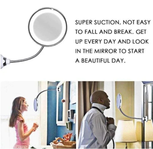 Magnifying Makeup Mirror 10X LED Cordless Gooseneck