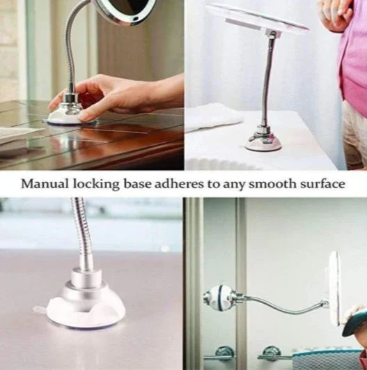 Magnifying Makeup Mirror 10X LED Cordless Gooseneck