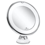 Magnifying Mirror Dual 7x 10x LED Suction Mount
